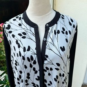 DKNY. Women’s Ivory & Black Sheer Shirt Dress. Long sleeves. Size M. But…